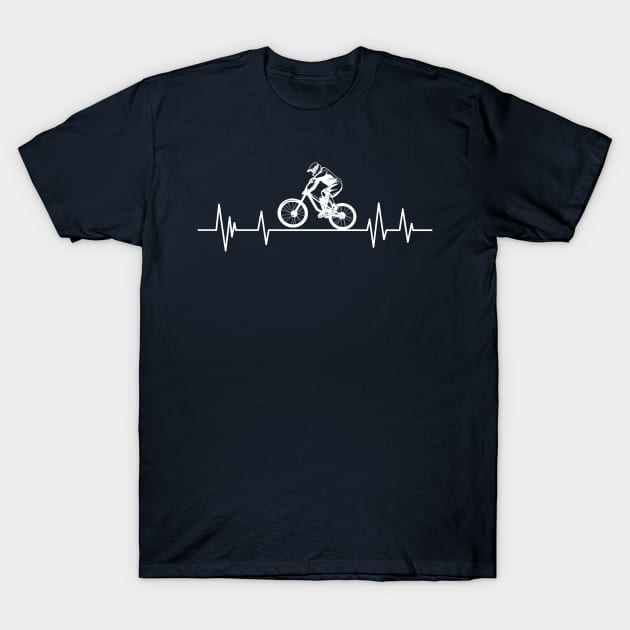 Bicycle Heartbeat,Cyclist Biker Heartbeat Biking T-Shirt by mezy